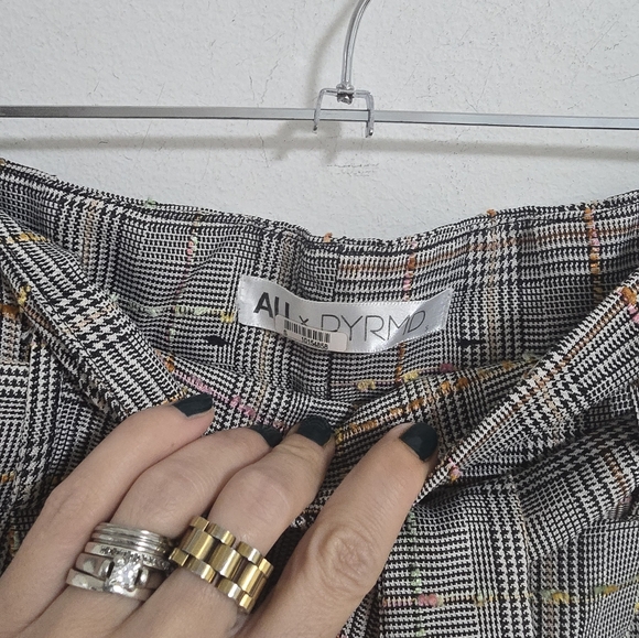 Amanda Uprichard plaid gray textured high rise straight leg pants size S - Picture 4 of 7